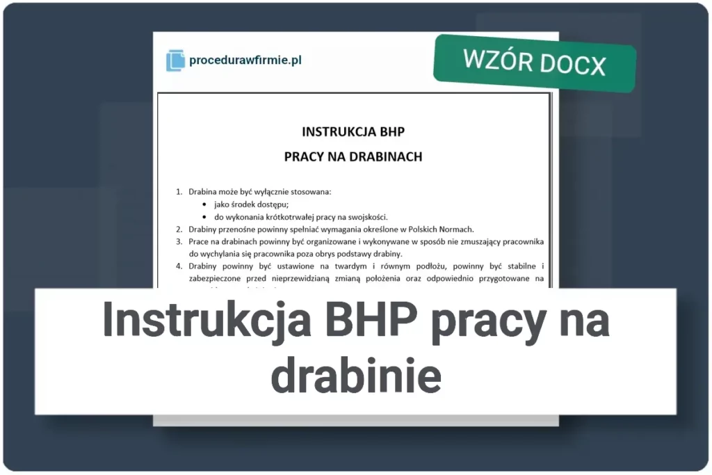 Instrukcja BHP pracy na drabinie