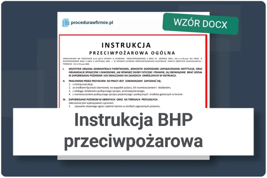 Instrukcja BHP przeciwpożarowa