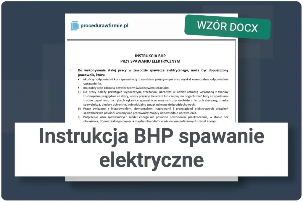 Instrukcja BHP – spawanie elektryczne