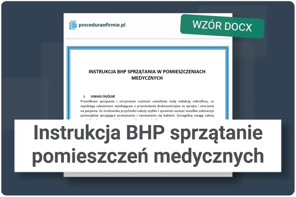 instrukcja bhp sprzatanie pomieszczen medycznych wzor docx