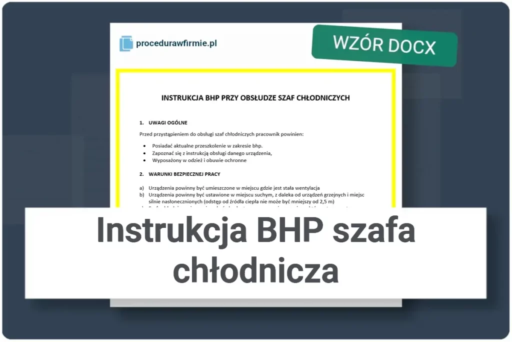 Instrukcja BHP szafa chłodnicza