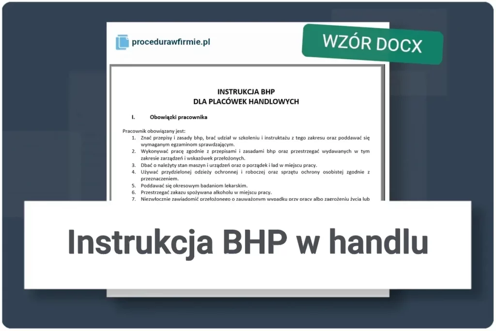 Instrukcja BHP w handlu