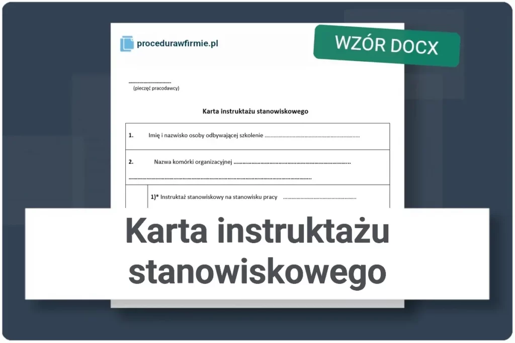 Karta instruktażu stanowiskowego