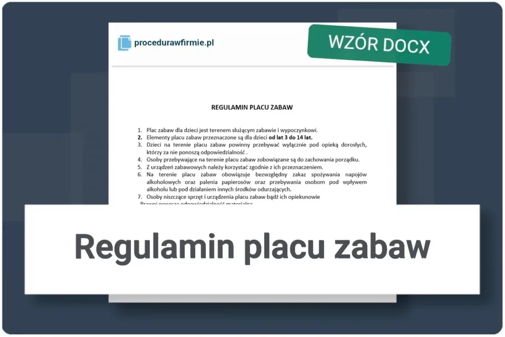 Regulamin placu zabaw