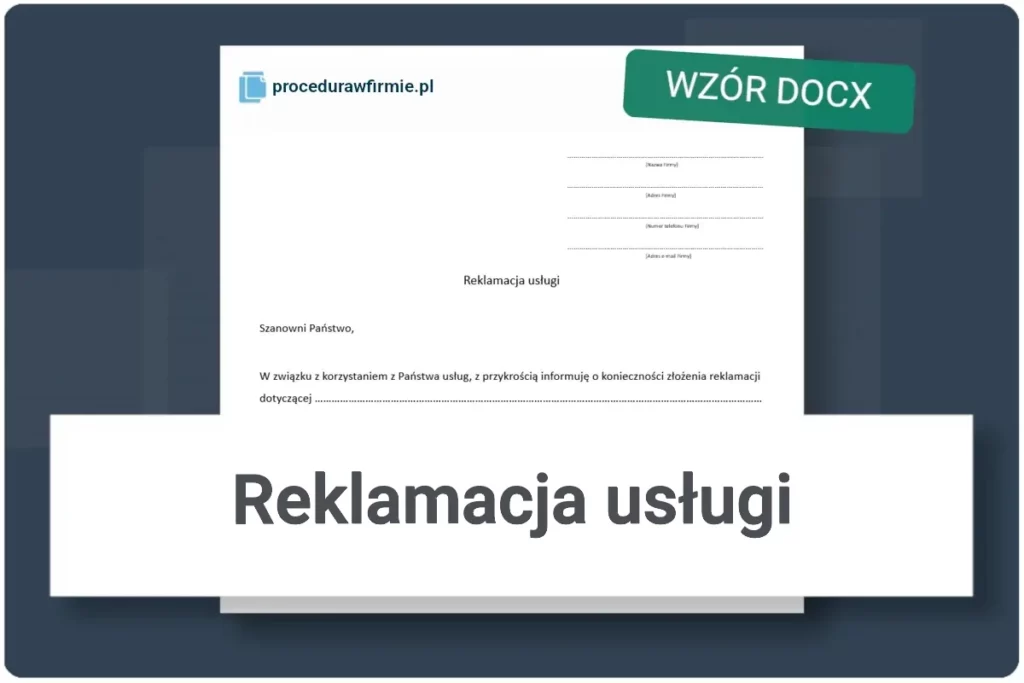 reklamacja uslugi wzor docx