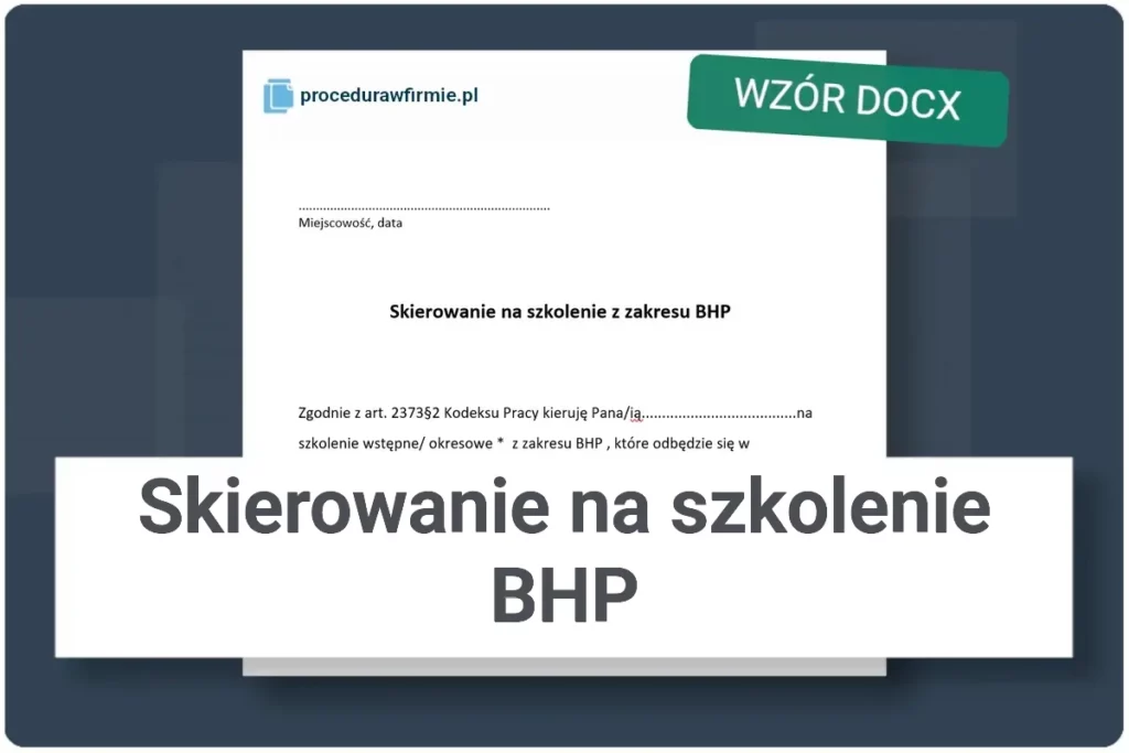 Skierowanie na szkolenie BHP