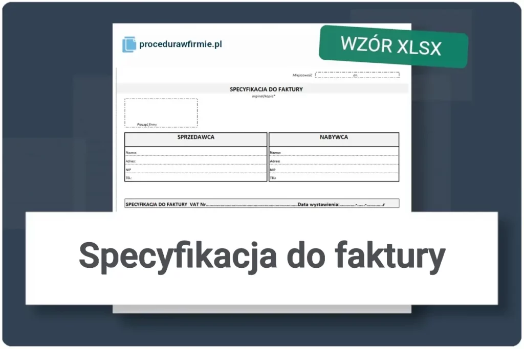 Specyfikacja do faktury