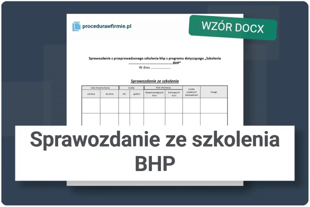Sprawozdanie ze szkolenia BHP