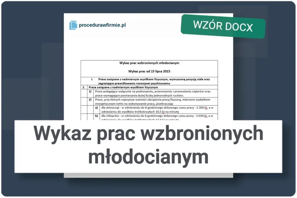 Wykaz prac wzbronionych młodocianym