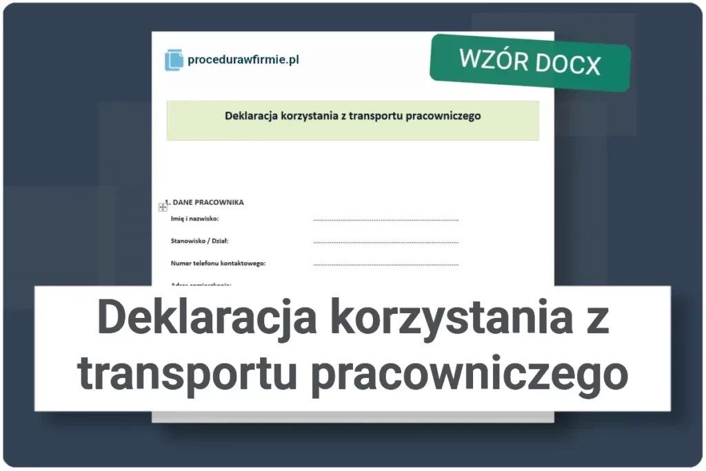 Deklaracja korzystania z transportu pracowniczego