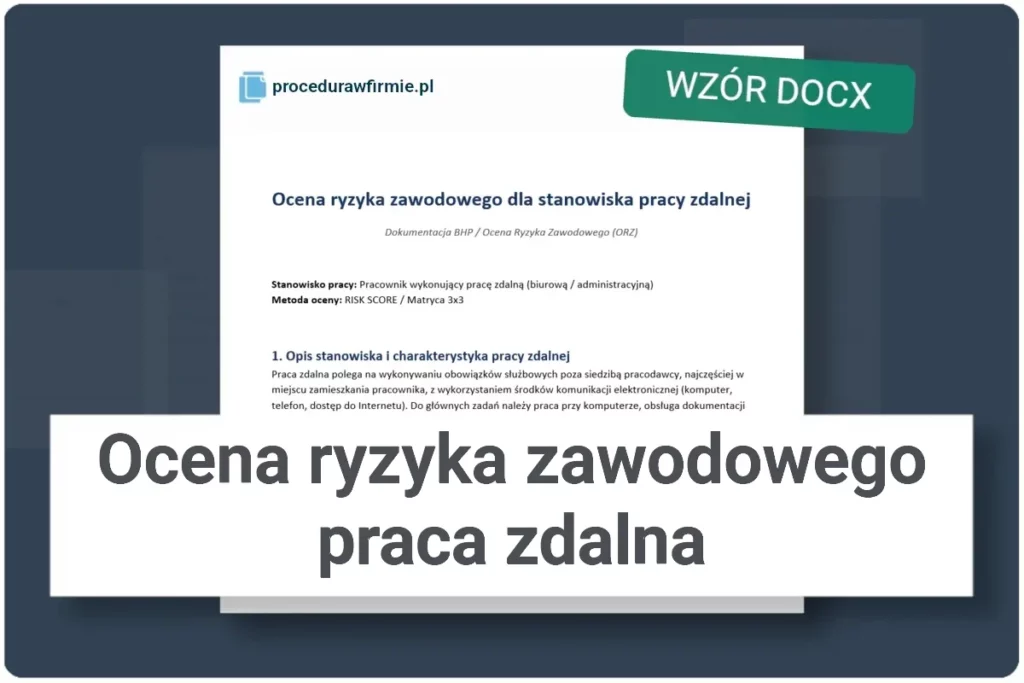 Ocena ryzyka zawodowego praca zdalna