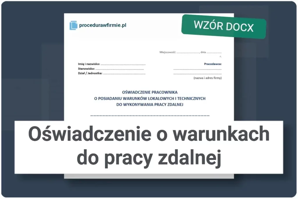 Oświadczenie o warunkach do pracy zdalnej